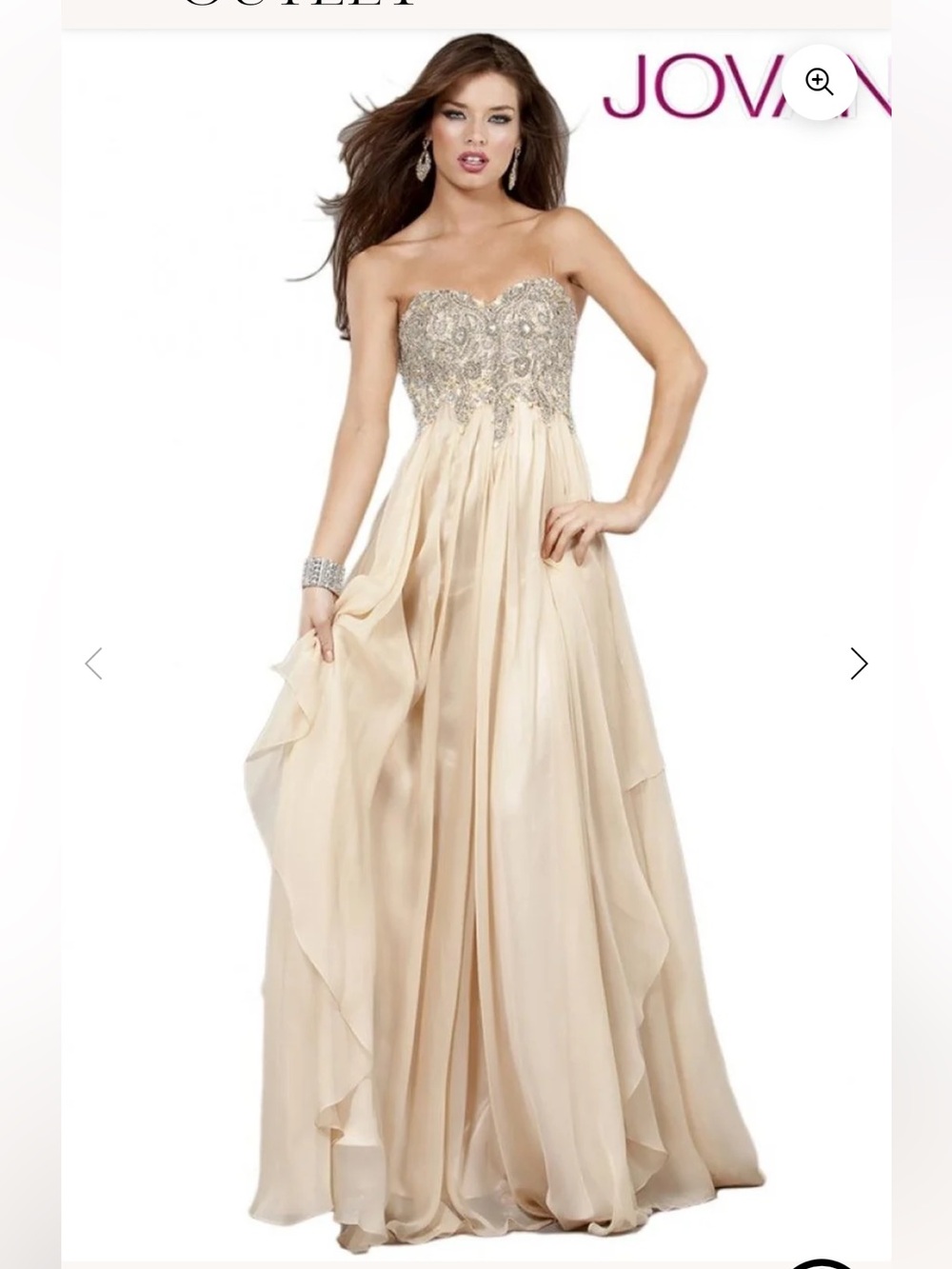 Jovani 1560A 2013 NWT Nude Embellished Formal Evening Gown Size 6